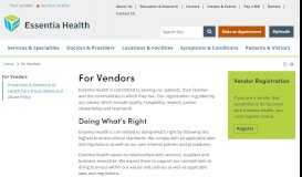 
							         For Vendors | Essentia Health | MN, ND, WI								  
							    