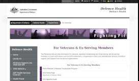 
							         For Veterans : Health Portal : Department of Defence								  
							    