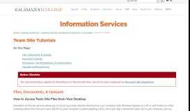 
							         For Windows: How to Access Team Site Files ... - Kalamazoo College								  
							    