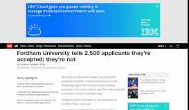 
							         Fordham University tells applicants they're accepted; they're not - CNN								  
							    
