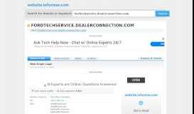 
							         fordtechservice.dealerconnection.com at WI. Web Single Login								  
							    