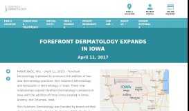 
							         FOREFRONT DERMATOLOGY EXPANDS IN IOWA | Forefront ...								  
							    