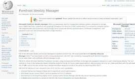 
							         Forefront Identity Manager - Wikipedia								  
							    