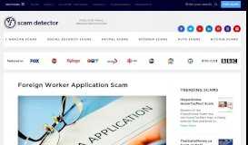 
							         Foreign Worker Application Scam | Scam Detector								  
							    