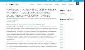 
							         Forescout Launches Access Partner Program to Accelerate Channel ...								  
							    