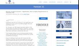 
							         Forever 21 Application | 2019 Careers, Job Requirements & Interview ...								  
							    