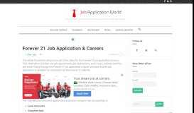 
							         Forever 21 Job Application & Careers | Job Application World								  
							    