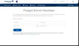 
							         Forgot Enrich Number - Malaysia Airlines								  
							    