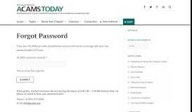 
							         Forgot Password – ACAMS Today								  
							    