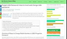 
							         Forgot UAN Password: How to reset and change UAN password								  
							    