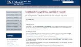 
							         Forgot your Password? : Florida Atlantic University - FAU								  
							    