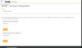 
							         Forgotten password - NIMS - Virtual Classroom								  
							    