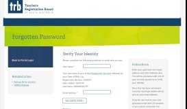 
							         Forgotten Password - Teachers Portal								  
							    