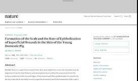 
							         Formation of the Scab and the Rate of Epithelization of Superficial ...								  
							    