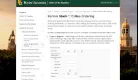 
							         Former Student Online Ordering | Office of the ... - Baylor University								  
							    