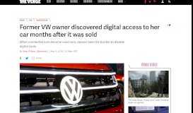 
							         Former VW owner discovered digital access to her car months after it ...								  
							    