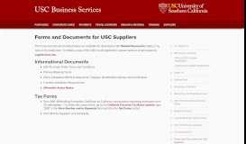 
							         Forms and Documents for USC Suppliers | USC Business Services								  
							    