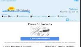 
							         Forms & Handouts | Harmony Mills Pediatrics								  
							    