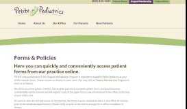 
							         Forms & Policies - Petite Pediatrics | Santa Barbara, CA								  
							    