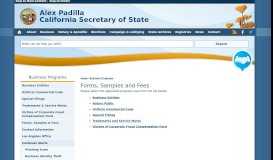 
							         Forms, Samples and Fees | California Secretary of State								  
							    