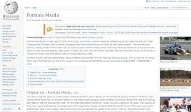 
							         Formula Mazda - Wikipedia								  
							    