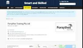 
							         Forsythes Training Pty Ltd - Smart and Skilled								  
							    