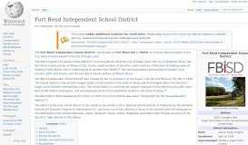 
							         Fort Bend Independent School District - Wikipedia								  
							    