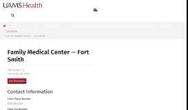 
							         Fort Smith Family Medical Center - UAMS Family Medical Centers								  
							    
