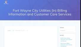 
							         Fort Wayne City Utilities (In) Billing Information and Customer Care ...								  
							    