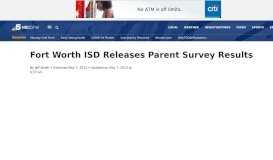 
							         Fort Worth ISD Releases Parent Survey Results - NBC 5 Dallas-Fort ...								  
							    