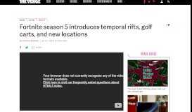 
							         Fortnite season 5 introduces temporal rifts, golf carts, and new ...								  
							    