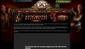 
							         Forum - Announcements - The Apocalypse Mystery Box - Path of Exile								  
							    