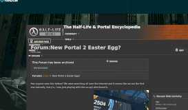 
							         Forum:New Portal 2 Easter Egg? | Half-Life Wiki | FANDOM powered ...								  
							    