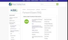 
							         Forward Exam FAQ | Wisconsin Department of Public Instruction								  
							    