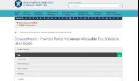 
							         ForwardHealth Provider Portal Maximum Allowable Fee Schedule ...								  
							    