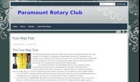 
							         Four Way Test | Rotary Club of Paramount - ClubRunner								  
							    