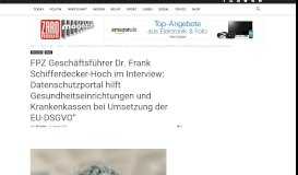 
							         FPZ Geschäftsführer Dr. Frank Schifferdecker-Hoch im Interview ...								  
							    