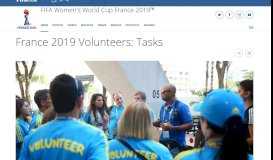 
							         France 2019 Volunteers: Tasks - FIFA.com								  
							    