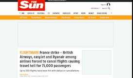 
							         France strike – British Airways, easyJet and Ryanair among airlines ...								  
							    