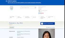 
							         Frances L. Hu, M.D. - Doctors and Medical Staff - Mayo Clinic								  
							    
