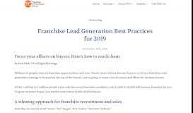 
							         Franchise Lead Generation Best Practices for 2019 - Franchise ...								  
							    