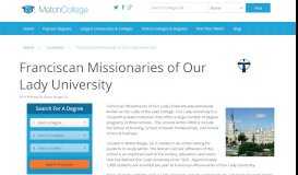 
							         Franciscan Missionaries of Our Lady University in - MatchCollege								  
							    