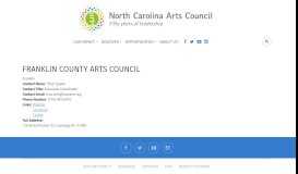 
							         Franklin County Arts Councl | North Carolina Arts Council								  
							    