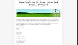 
							         Free Credit Cards, Bank Logins And Tools & Software - Home								  
							    