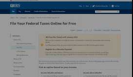 
							         Free File: Do Your Federal Taxes for Free | Internal Revenue Service								  
							    