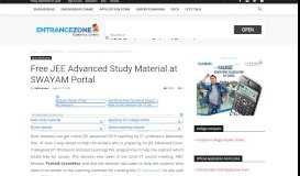 
							         Free JEE Advanced Study Material at SWAYAM Portal - - EntranceZone								  
							    