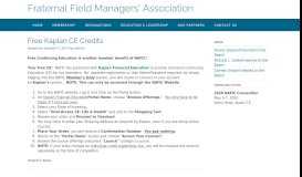 
							         Free Kaplan CE Credits – Fraternal Field Managers' Association								  
							    