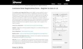 
							         Free Louisiana Voter Registration Form - Register to Vote in LA - PDF ...								  
							    