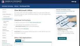 
							         Free Microsoft Office - American University								  
							    