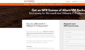 
							         Free Not For Resale Unlimited Plus License | Altaro VM Backup								  
							    